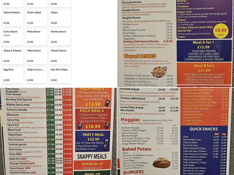 Bombay Deli Menu