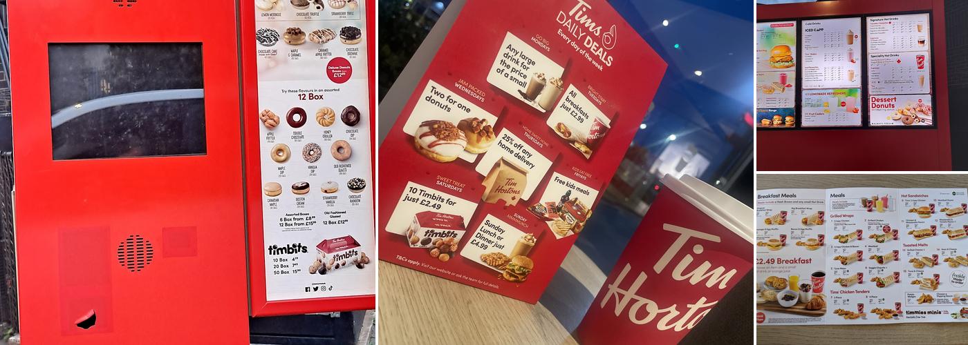 Tim Hortons Menu