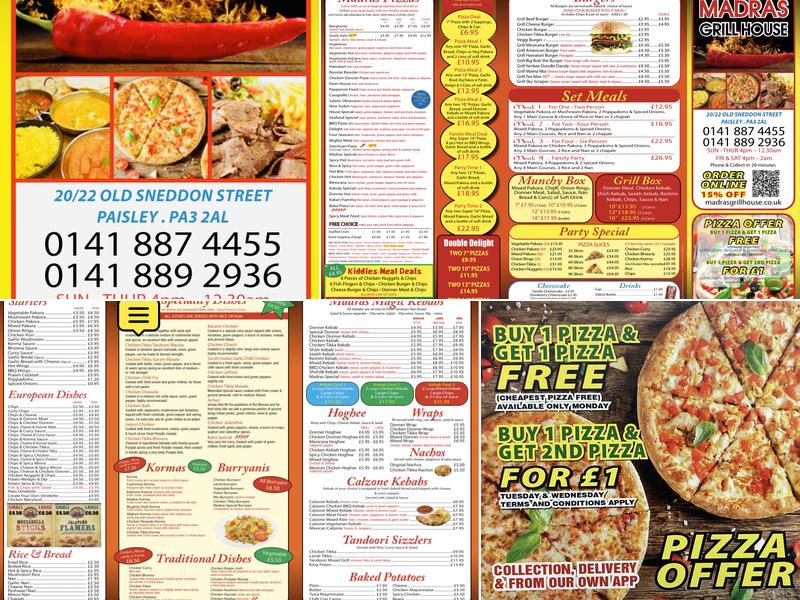 Madras Grill House Menu