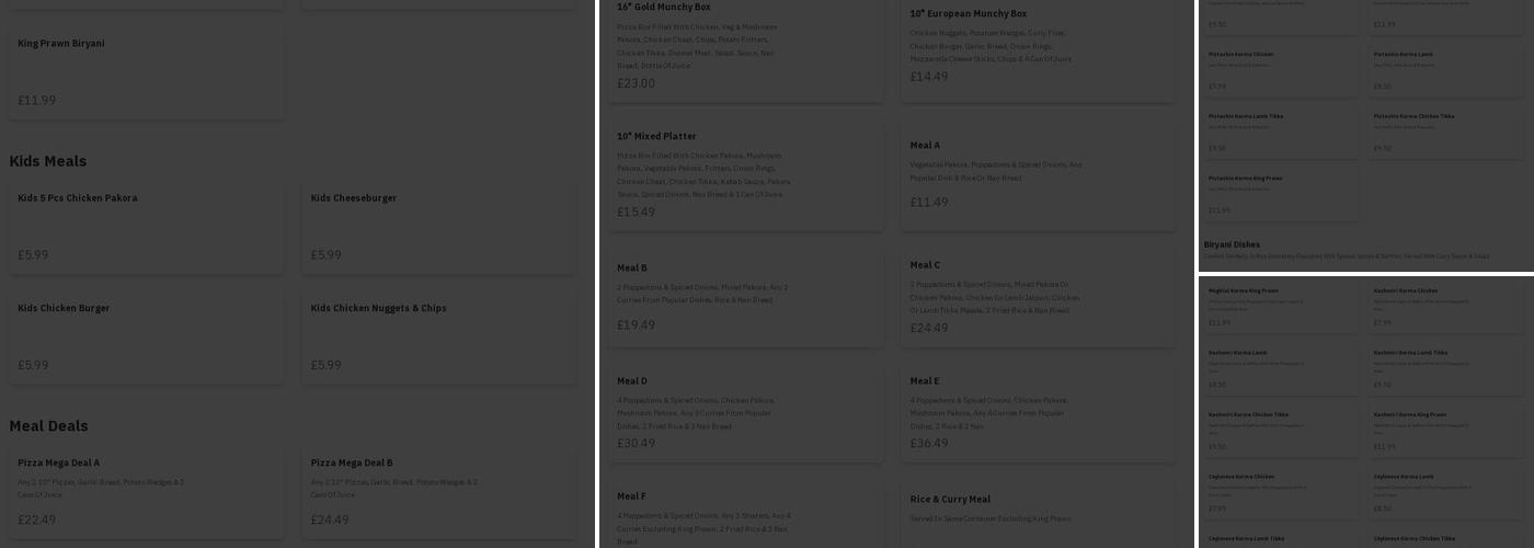 Paisley Grill and Desserts Menu