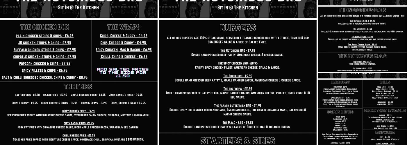 The Notorious BRG - Paisley Menu