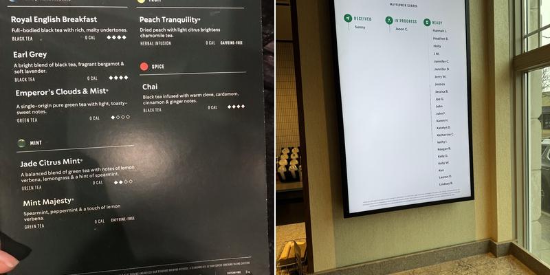 Starbucks Menu