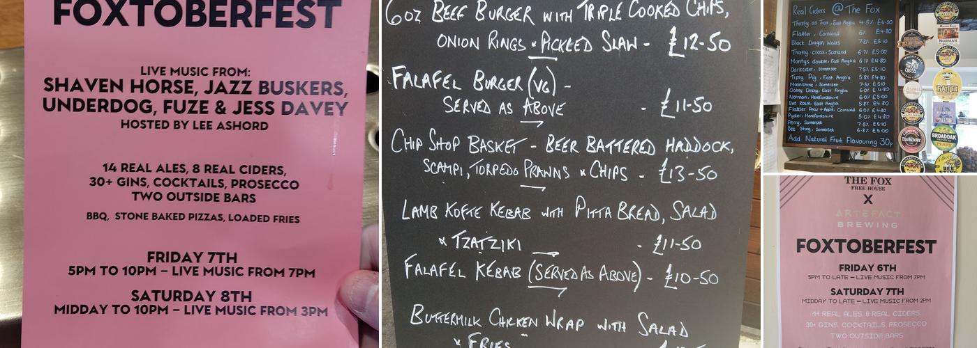 The Pakenham Fox Menu