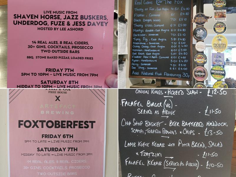 The Pakenham Fox Menu