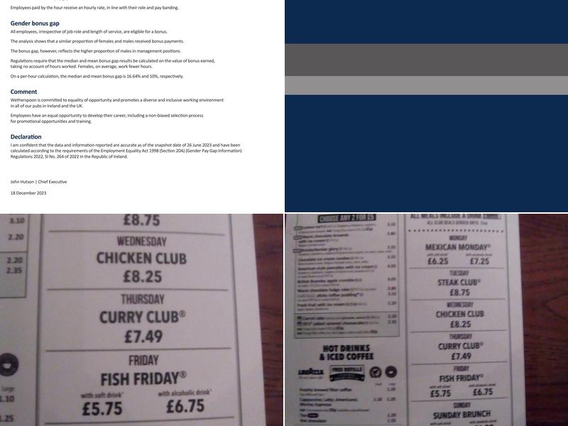 The Brocket Arms Menu