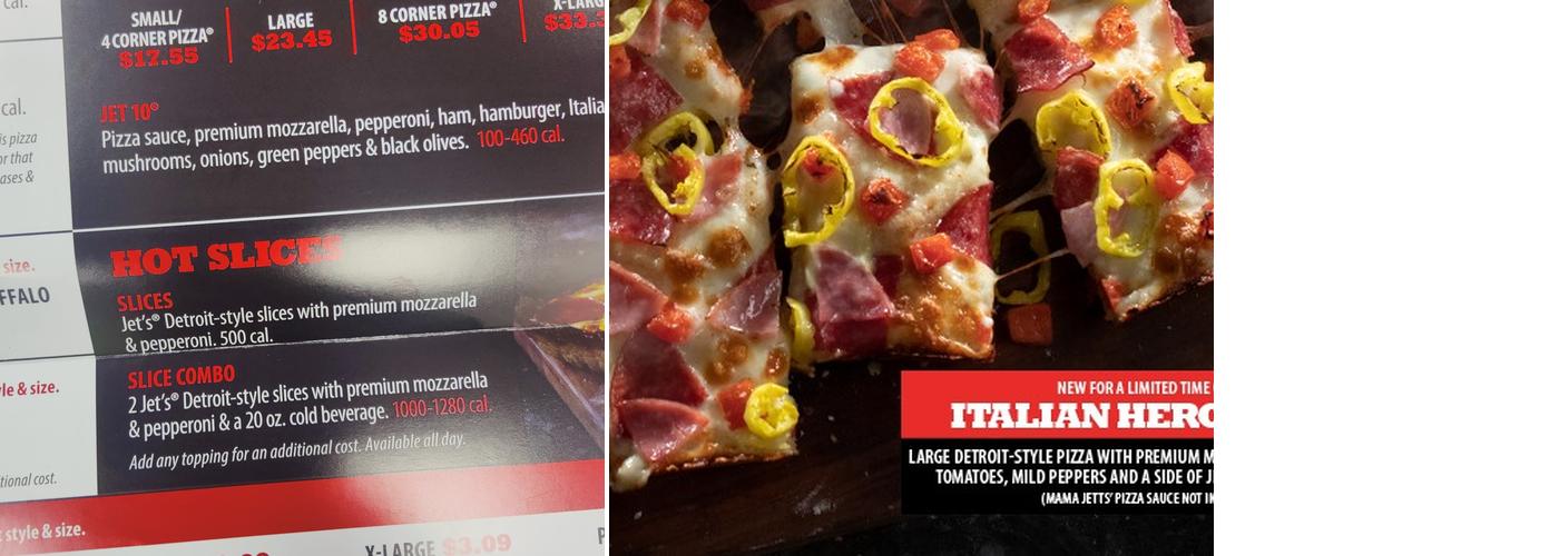 Jet's Pizza Menu