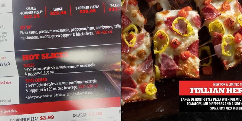 Jet's Pizza Menu