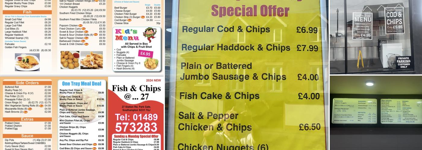 Fish & Chips at 27 Menu