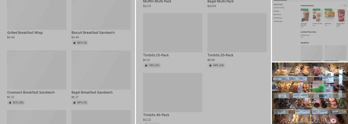 Tim Hortons Menu