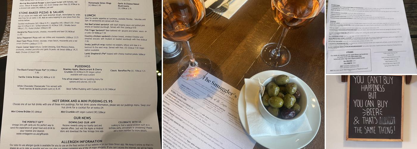 The Smugglers Rest Menu