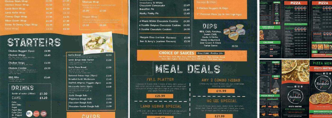 Fire House Pizza and Grill Menu