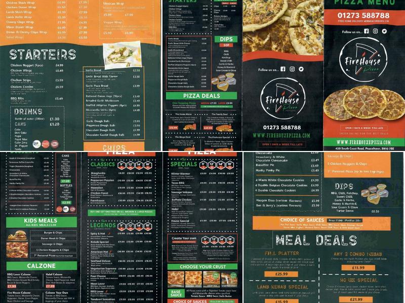 Fire House Pizza and Grill Menu