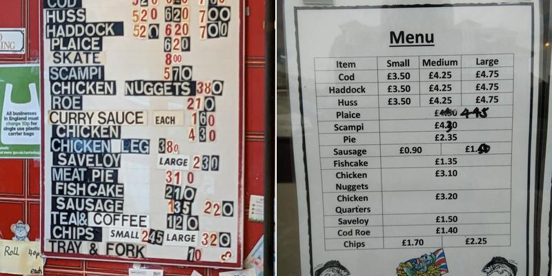 Central Fish Shop Menu