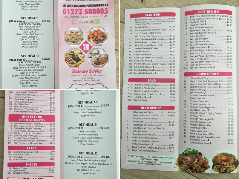 Oriental Taste Menu