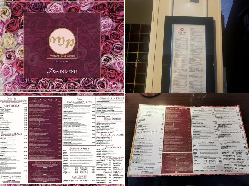 Moghul Palace Menu