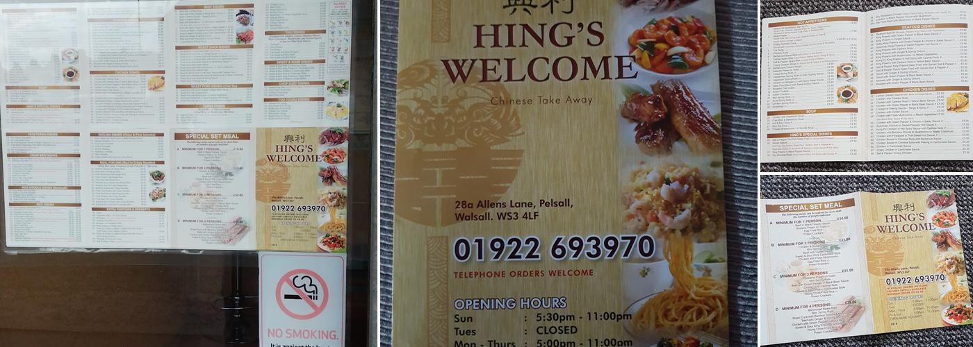 Hings Welcome Menu