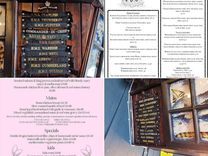 The Ferry Inn, Pembroke Dock Menu