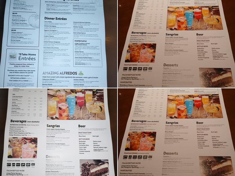 Olive Garden Italian Restaurant Menu