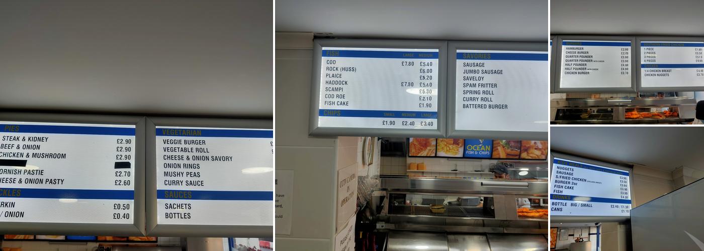 Ocean Fish and Chips —PEMBURY Menu