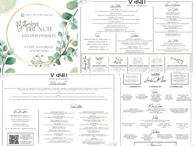 Vault Bistro & Speakeasy Menu