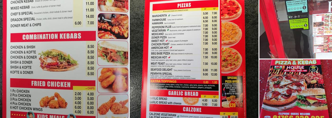 Penrhyn Kebabs & Pizza Menu