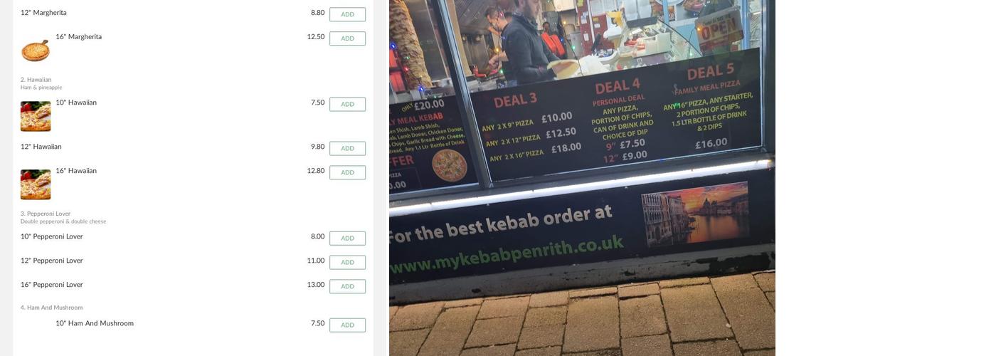 My Kebab Menu