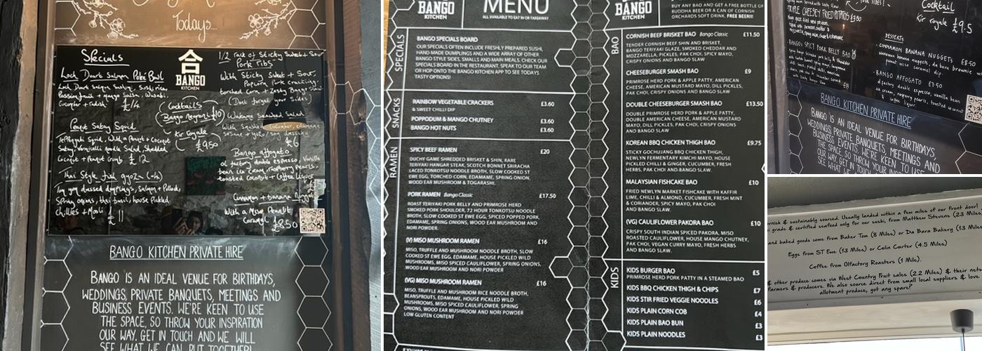 Bango Kitchen Menu