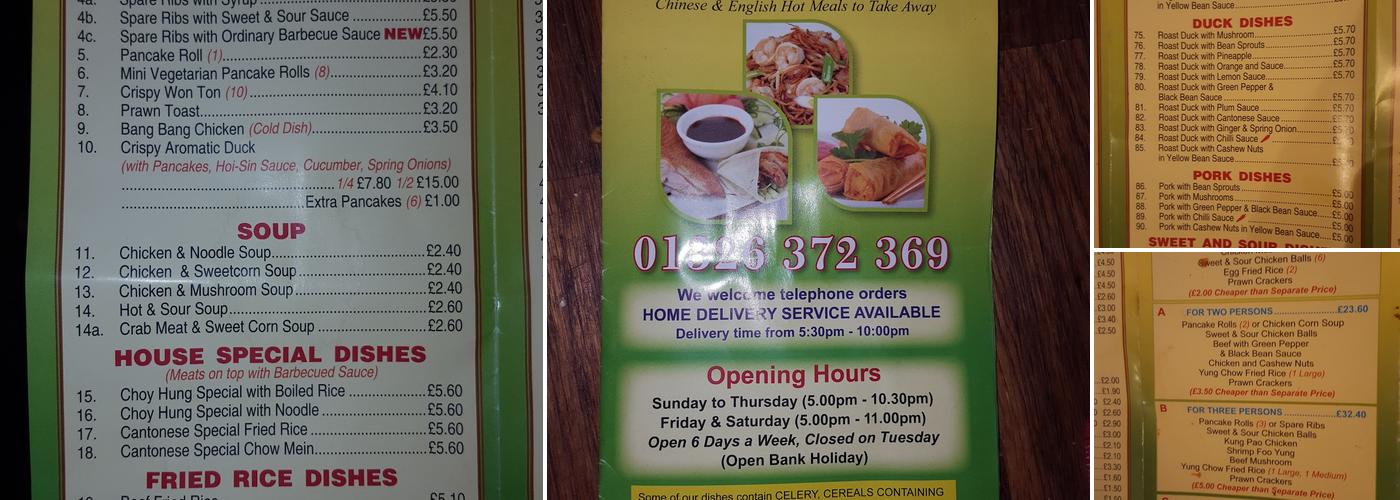 Choy Hung House Menu