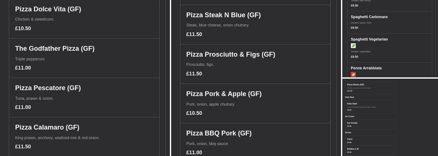 Puccini at Cop Lane Restaurant & Bar Menu