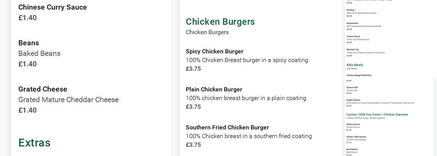 Godwin's Fish & Chips Menu