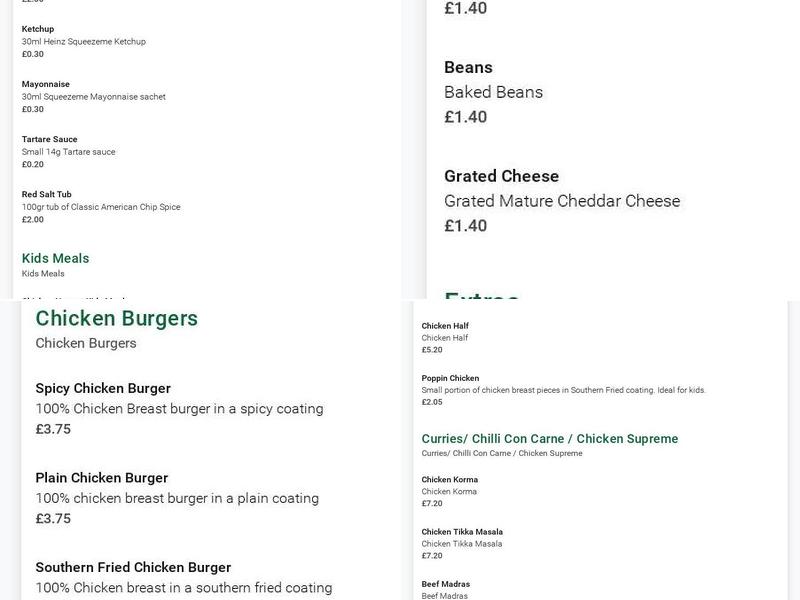 Godwin's Fish & Chips Menu