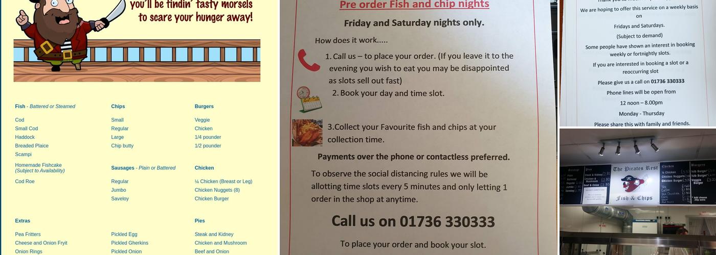 The Pirates Rest Fish and Chips Menu