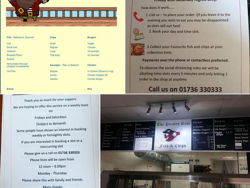 The Pirates Rest Fish and Chips Menu