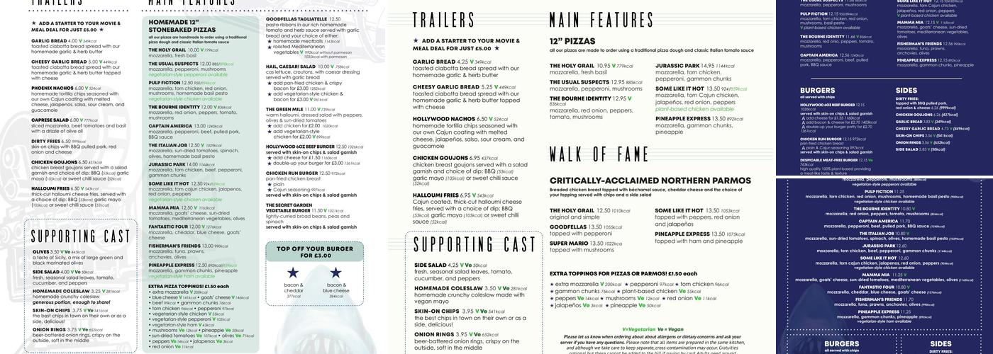 Hollywood Pizza @ Savoy Menu