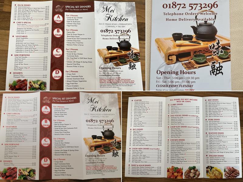 Mei Kitchen Chinese Takeaway Menu