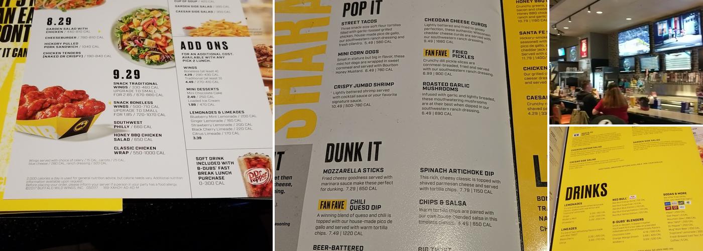 Buffalo Wild Wings Menu