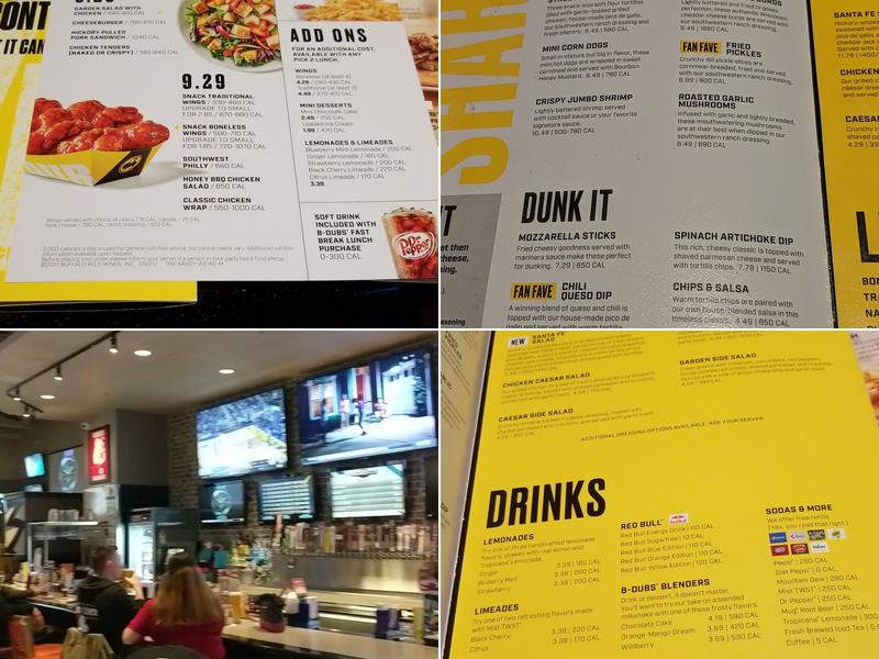Buffalo Wild Wings Menu
