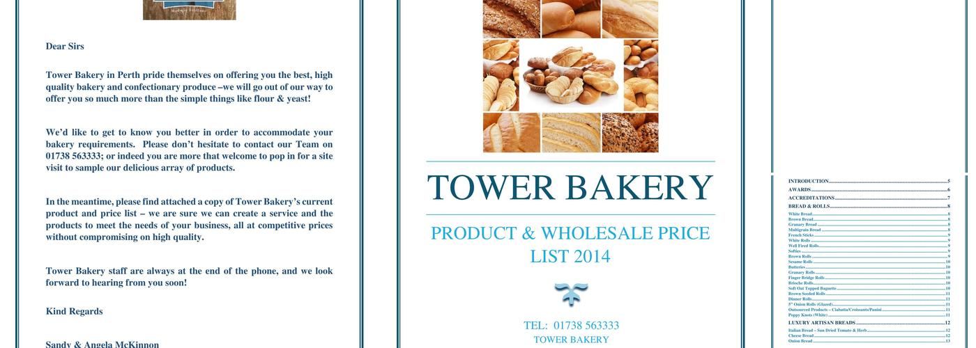 Tower Bakery Menu