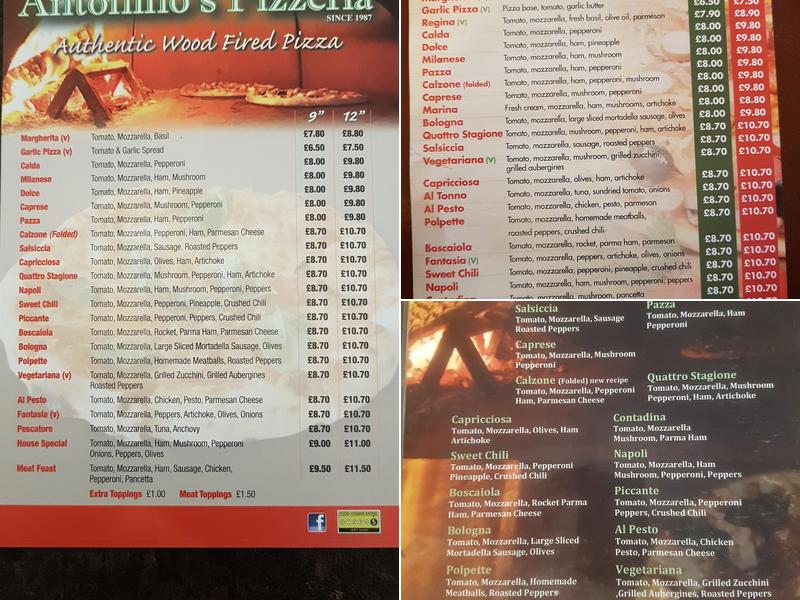 Antonino's Pizzeria Menu