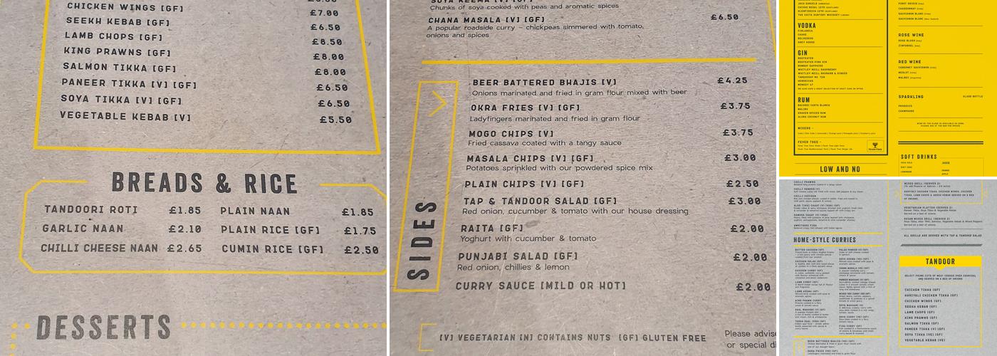 Tap & Tandoor Menu