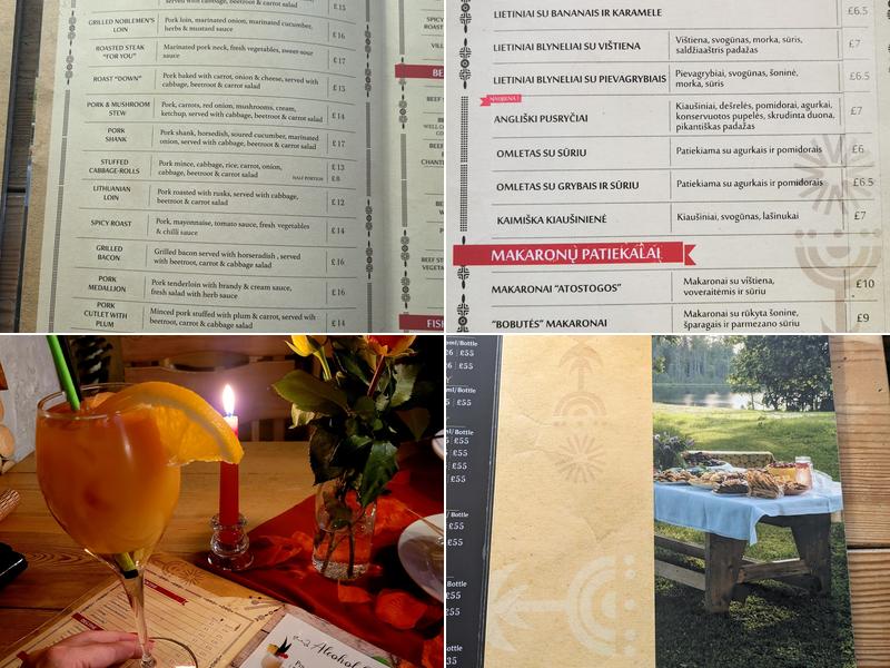 Kaimas Lithuanian Restaurant Menu