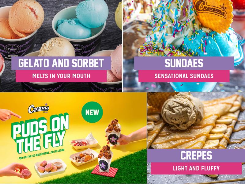 Creams Cafe Peterborough Menu