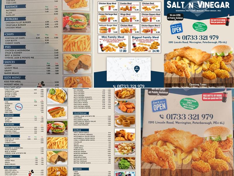 Salt N Vinegar Peterborough Menu