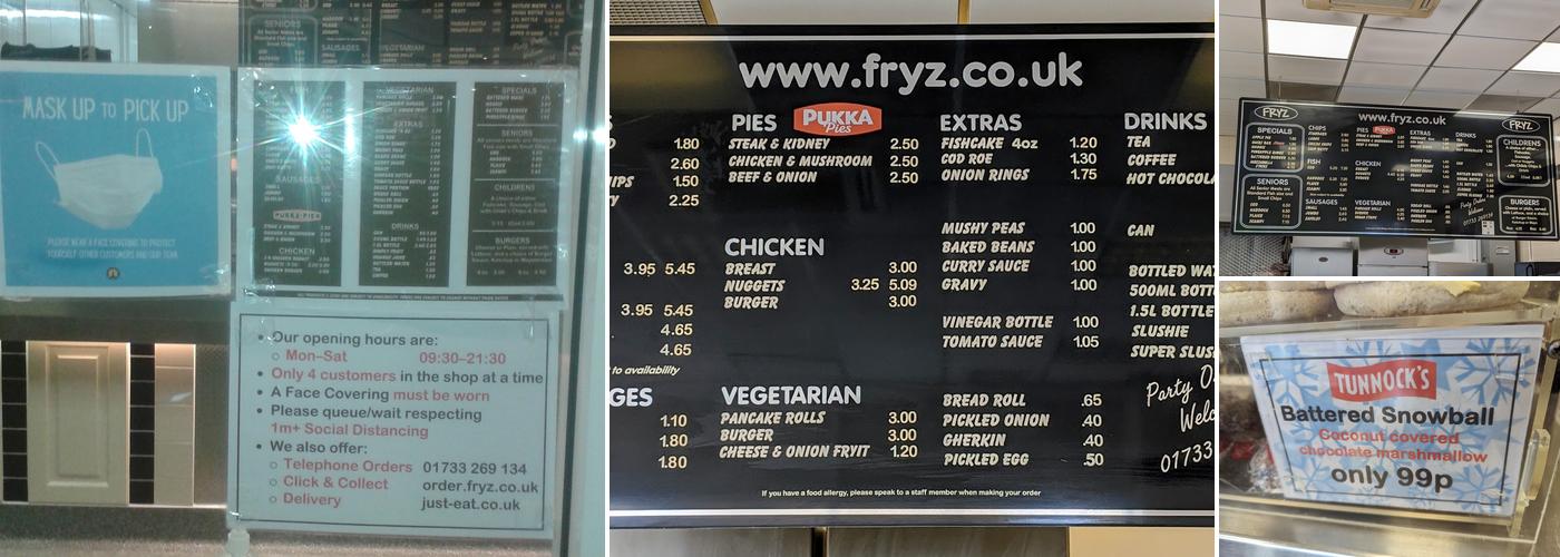 Fryz Fish & Chips Menu