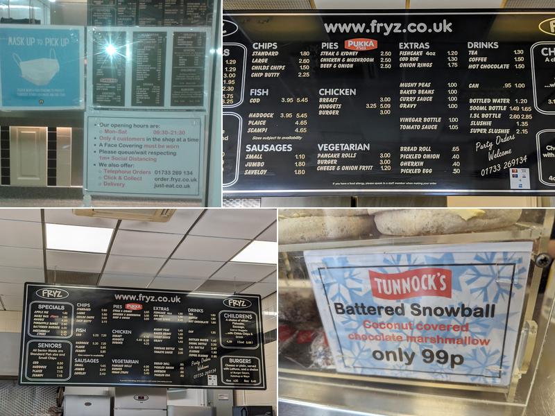Fryz Fish & Chips Menu