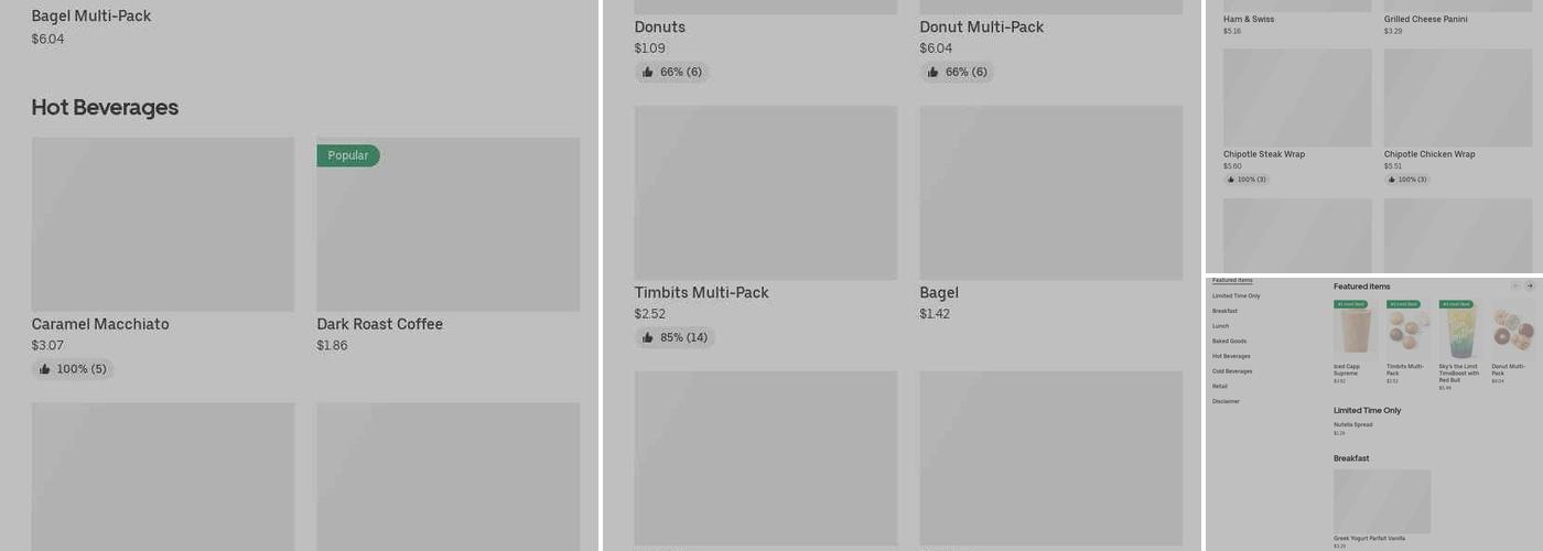 Tim Hortons Menu