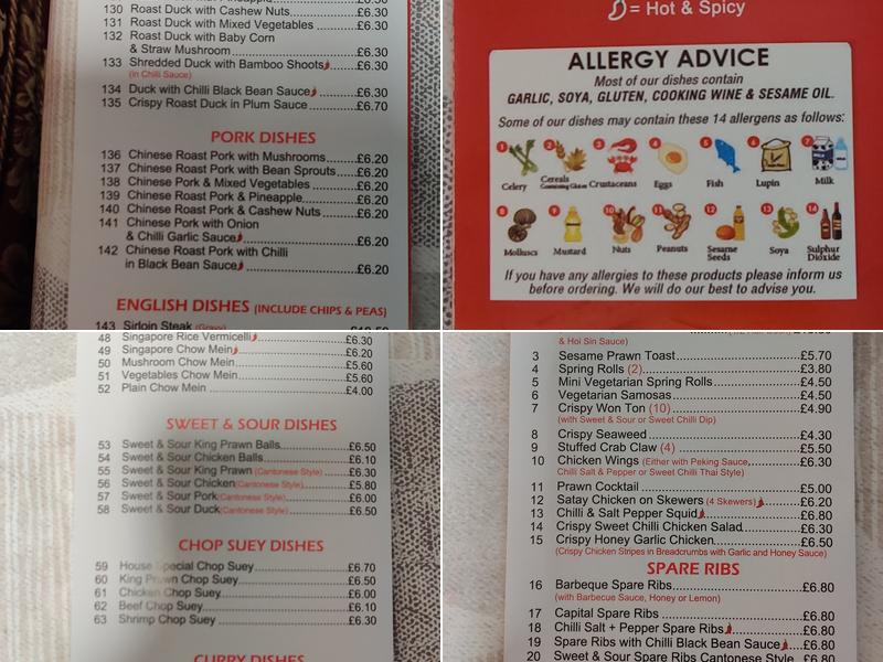 Willow Garden Chinese Takeaway Menu