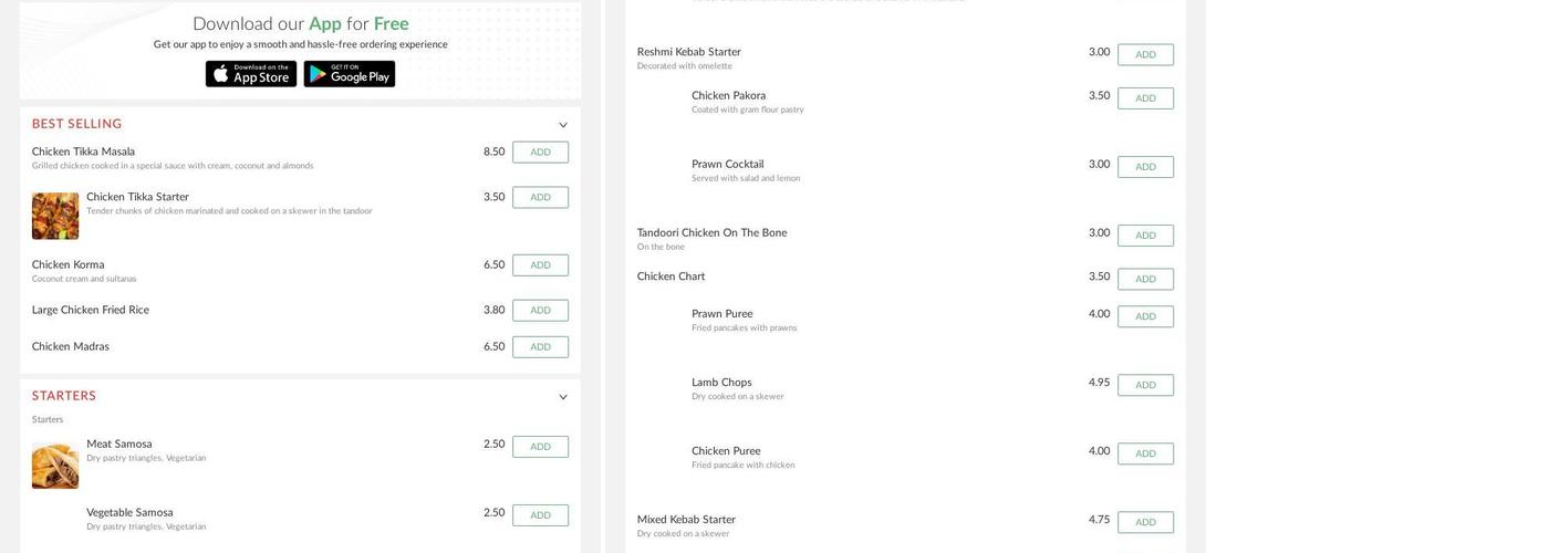 Deen's Curry & Grill Menu