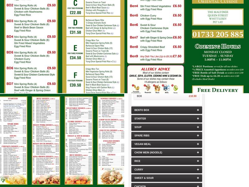 The Maltings Takeaway Menu