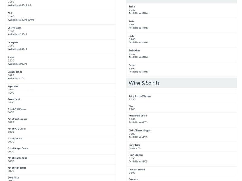 UK Pizza & Kebab Menu